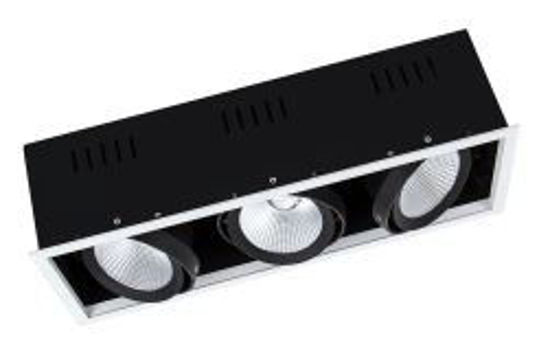 Picture of Osram LED Spot Multi 3 x 30W 4000K FL White/Black (Sold as 4)