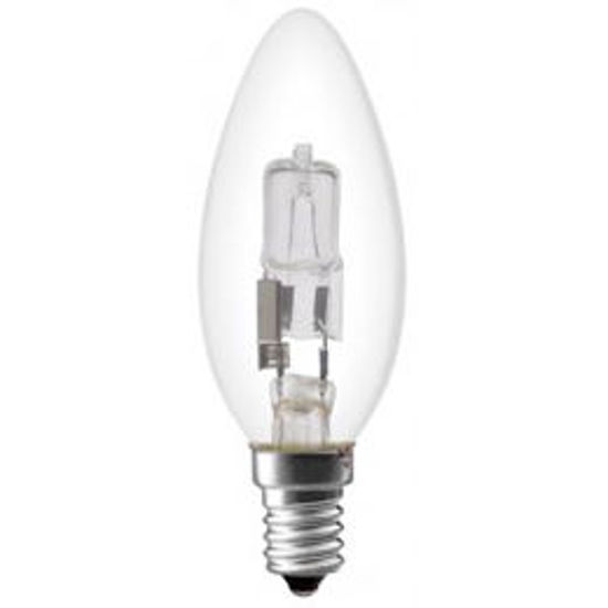 Picture of 28 Watt Energy Reduction Halogen Plain Candle Clear Globes (10 Pack)