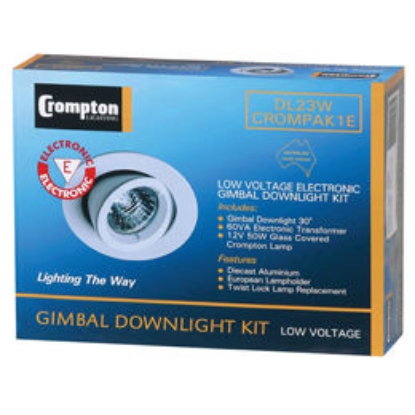Picture of DL23W CROMPAK 1E Low Voltage Electronic Gimbal Downlight Kit (10 Pack)