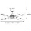 Picture of Martec Discovery II AC Ceiling Fan With 15W LED Light 1220mm (48"), 1320mm (52"),  1420mm (56") Reversible Mode