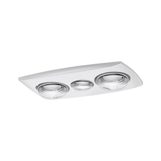 Picture of Martec Contour 2 3-in-1 Bathroom Heater with 2 x 275W Heat Lamps, Exhaust Fan & LED Light