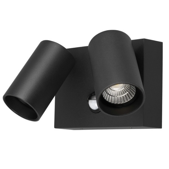 Picture of Martec Capri 9W IP65 CCT LED Double Spot with PIR Sensor Wall Spot Light Matt Black Finish (Sold as 2)