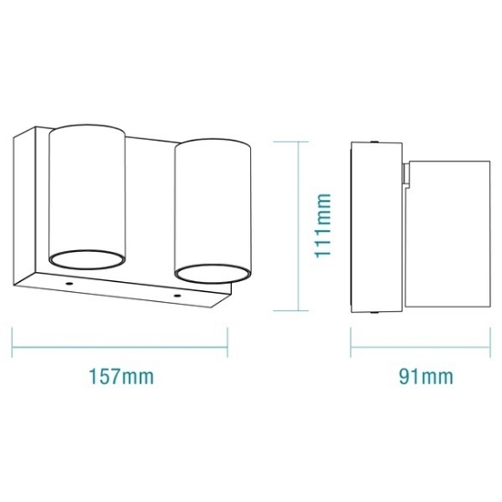 Martec Capri 9W IP65 CCT LED Double Spot with PIR Sensor Wall Spot ...