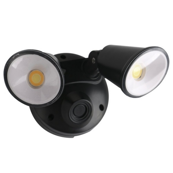 Picture of Martec Defender Double Spot 2x 10W Tricolour LED Security Light Matt Black Finish (Sold as 4)