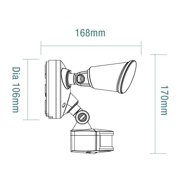 Defender 20W Tricolour LED Security Light Double | Martec | Lighting ...