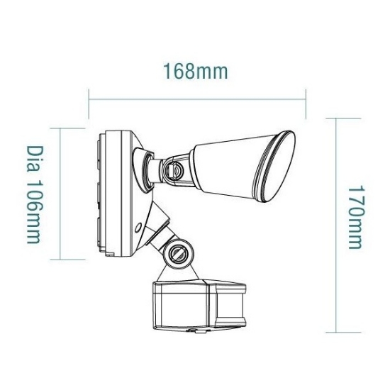 Defender 20W Tricolour LED Security Light Double | Martec | Lighting ...